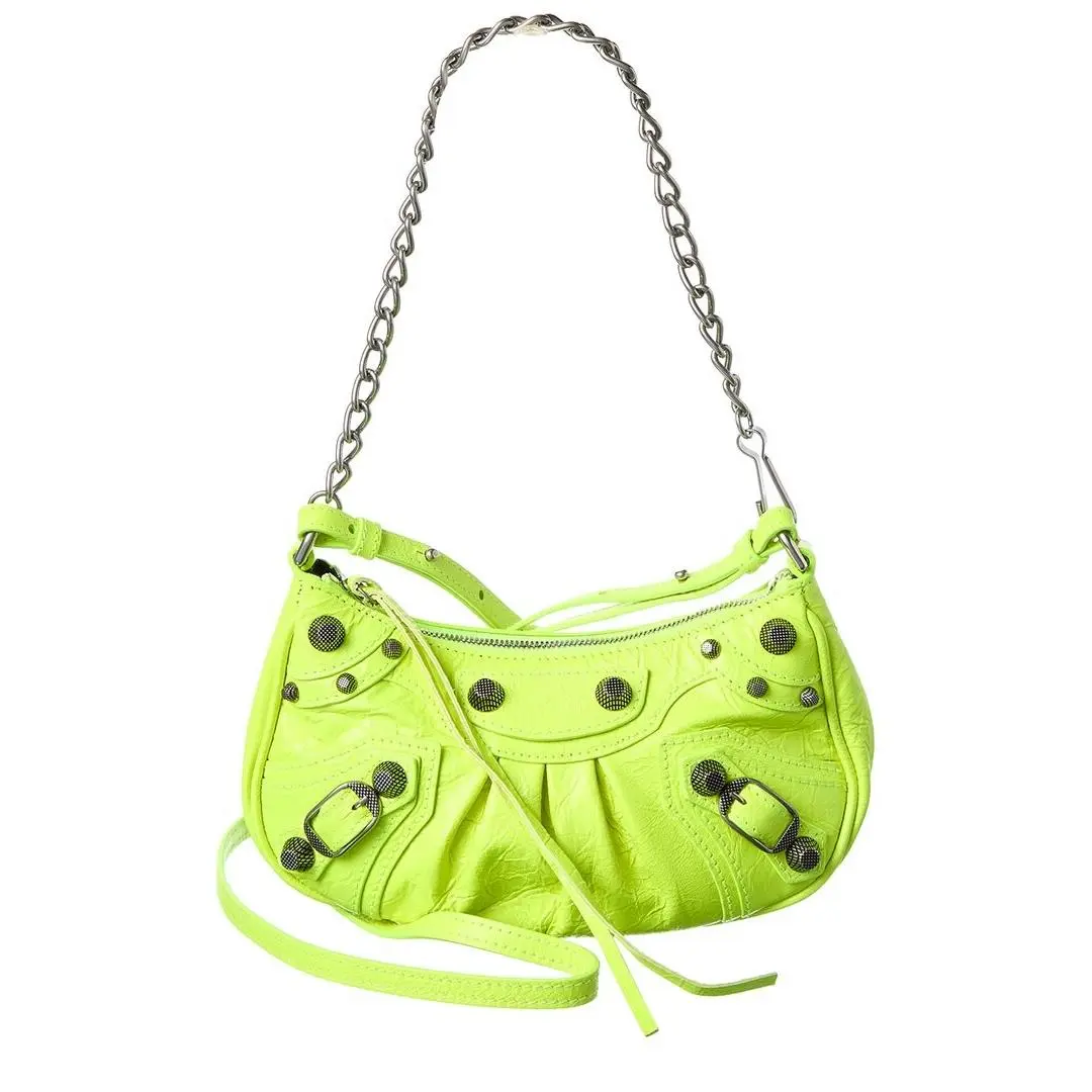 Balenciaga Le Cagole Mini Leather Shoulder Bag Women`s Yellow