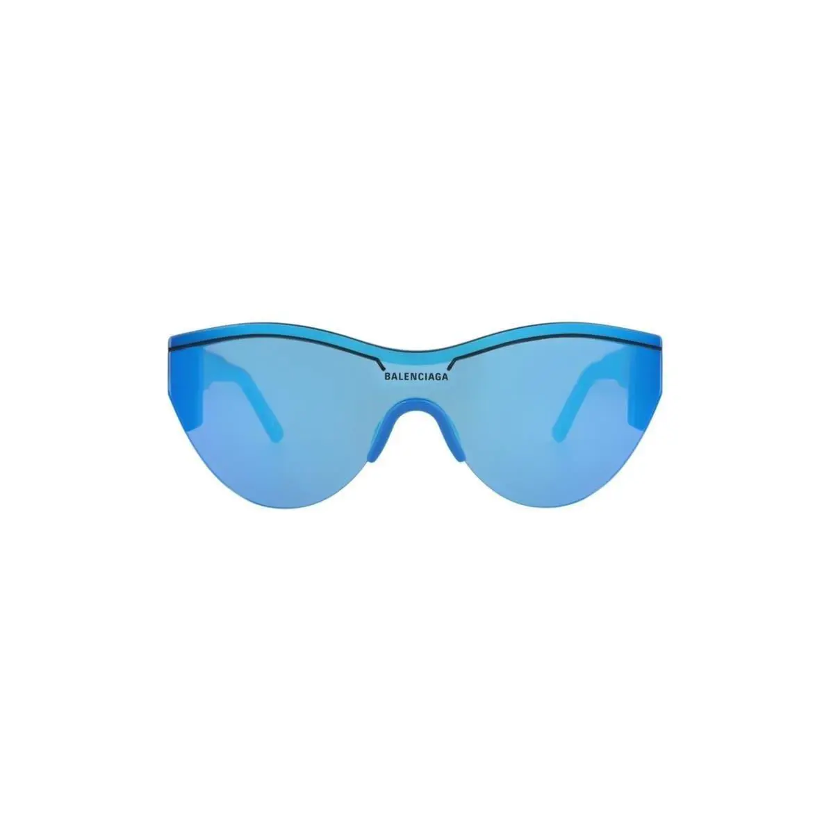 Balenciaga Women 99mm Shield Mirrored Sunglasses Light Blue