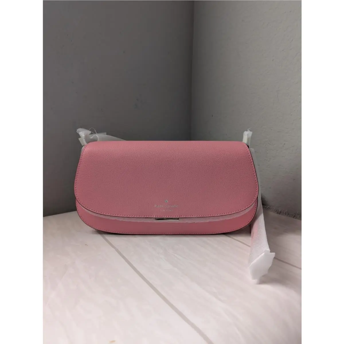 Kate Spade KN644 Quinn Refined Leather Shoulder Bag In Grapefruit Soda