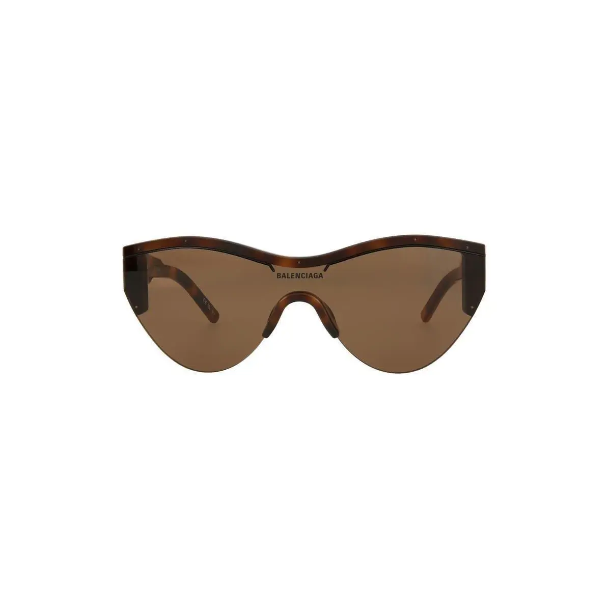 Balenciaga Women 99mm Shield Sunglasses Havana Havana Brown