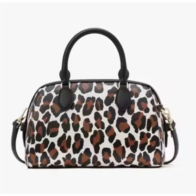 Kate Spade Madison Spotted Leopard Small Duffle Crossbody KH458 Cream Multi