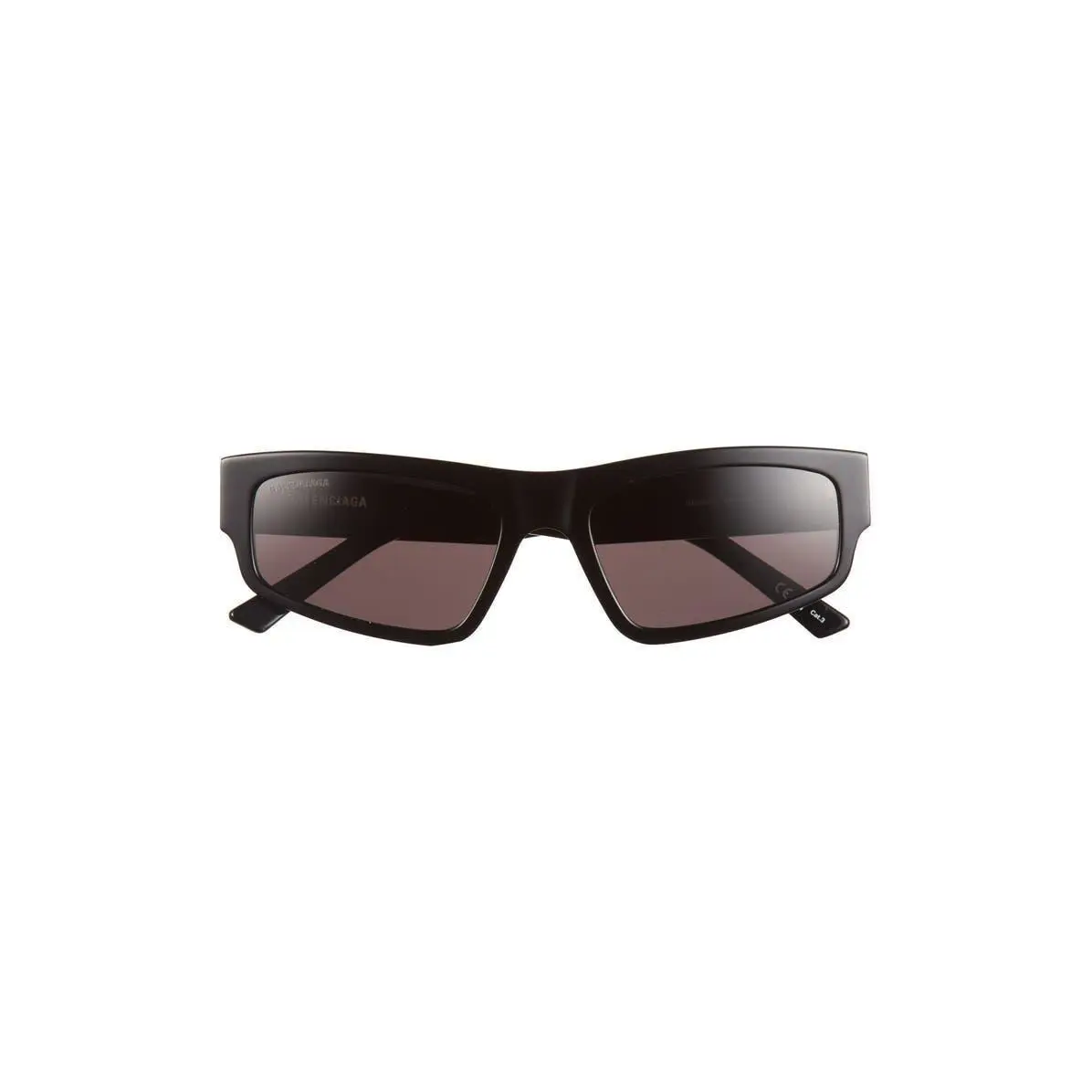 Women 56mm Rectangular Sunglasses Black Black Grey by Balenciaga