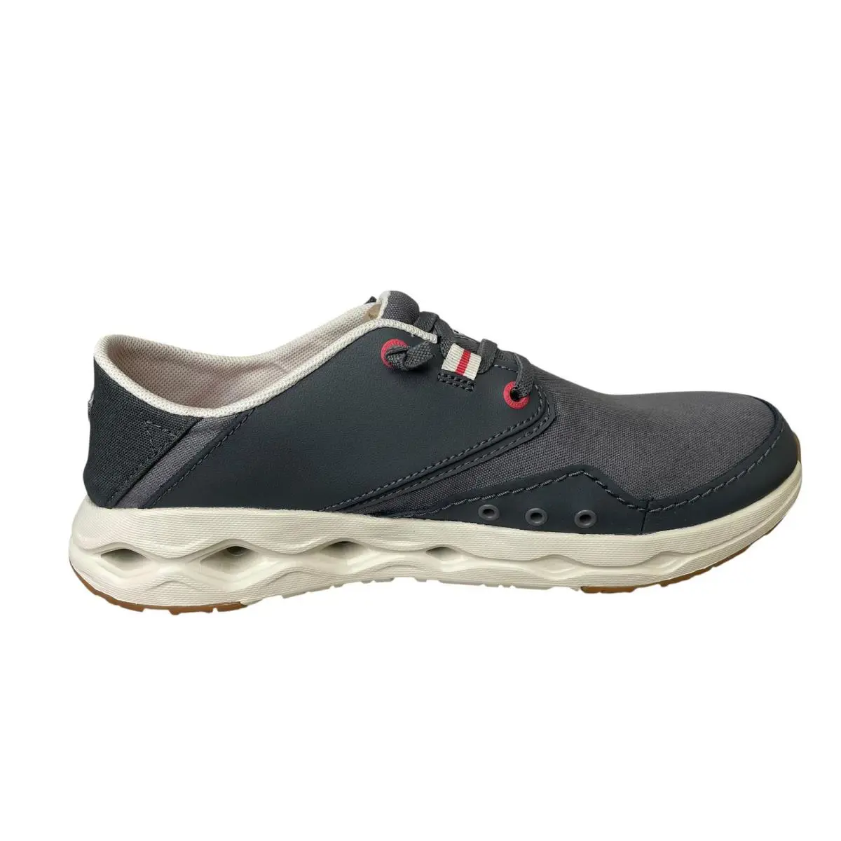 Columbia Men Sneaker Boat Shoe BM9625-028 Bahama X Relaxed Black Red Size 9.5 M - Gray