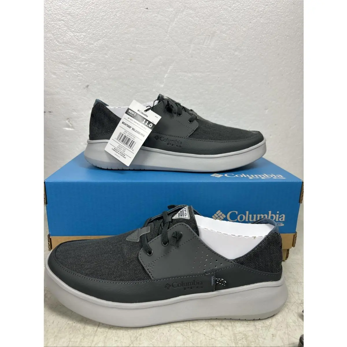Men`s Columbia Boatside Relaxed Pfg BI8031-028 Grill Boat Shoes Size 11