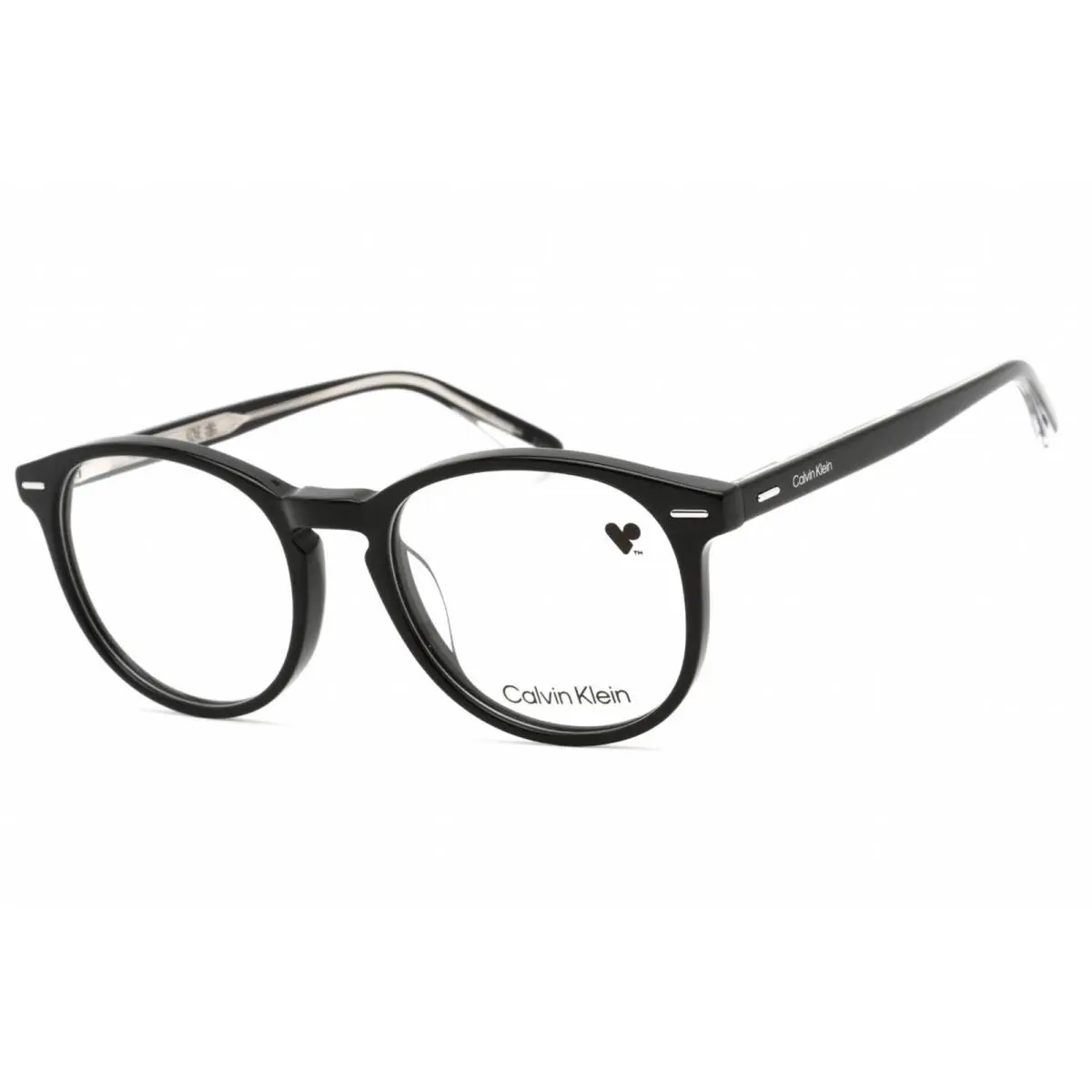 Calvin Klein Unisex Eyeglasses Black Acetate Round Full Rim Frame CK22504 001