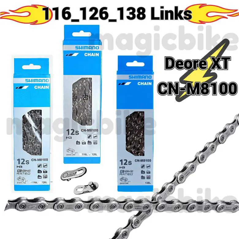 Shimano Deore XT CN-M8100 Chain 12-speed 138-126-116 Links with Quick Link
