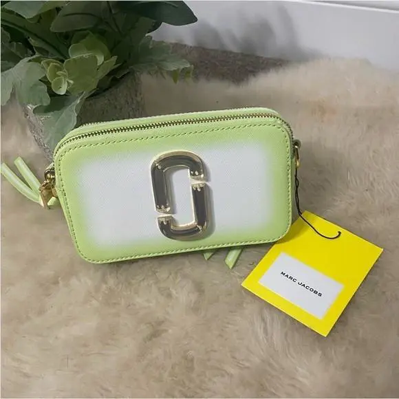 Marc Jacobs Green White Pastel Leather The Snapshot Bag Missing Strap
