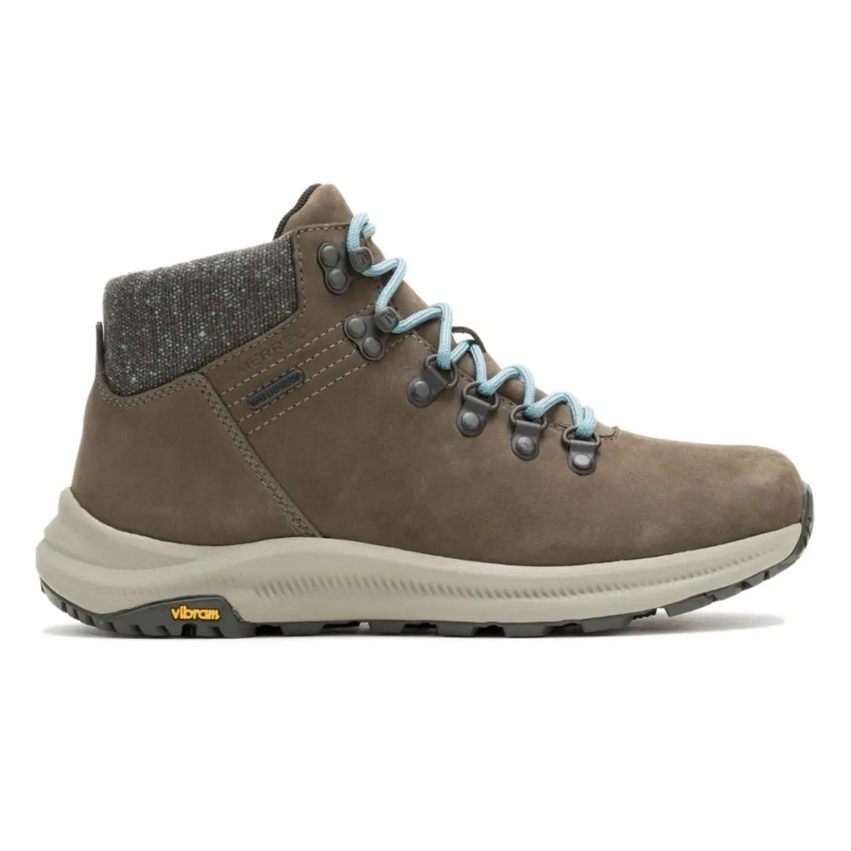 Merrell Women 9.5M Ontario Mid Boulder Waterproof Hiking Shoes Leather-and-mesh - Raisin
