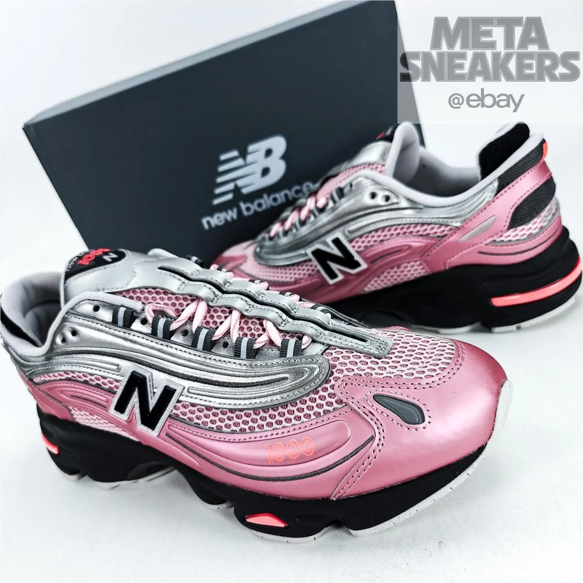 New Balance 1000 US 11 Men`s Pink Taffy Silver Metallic Retro Run NB M1000U