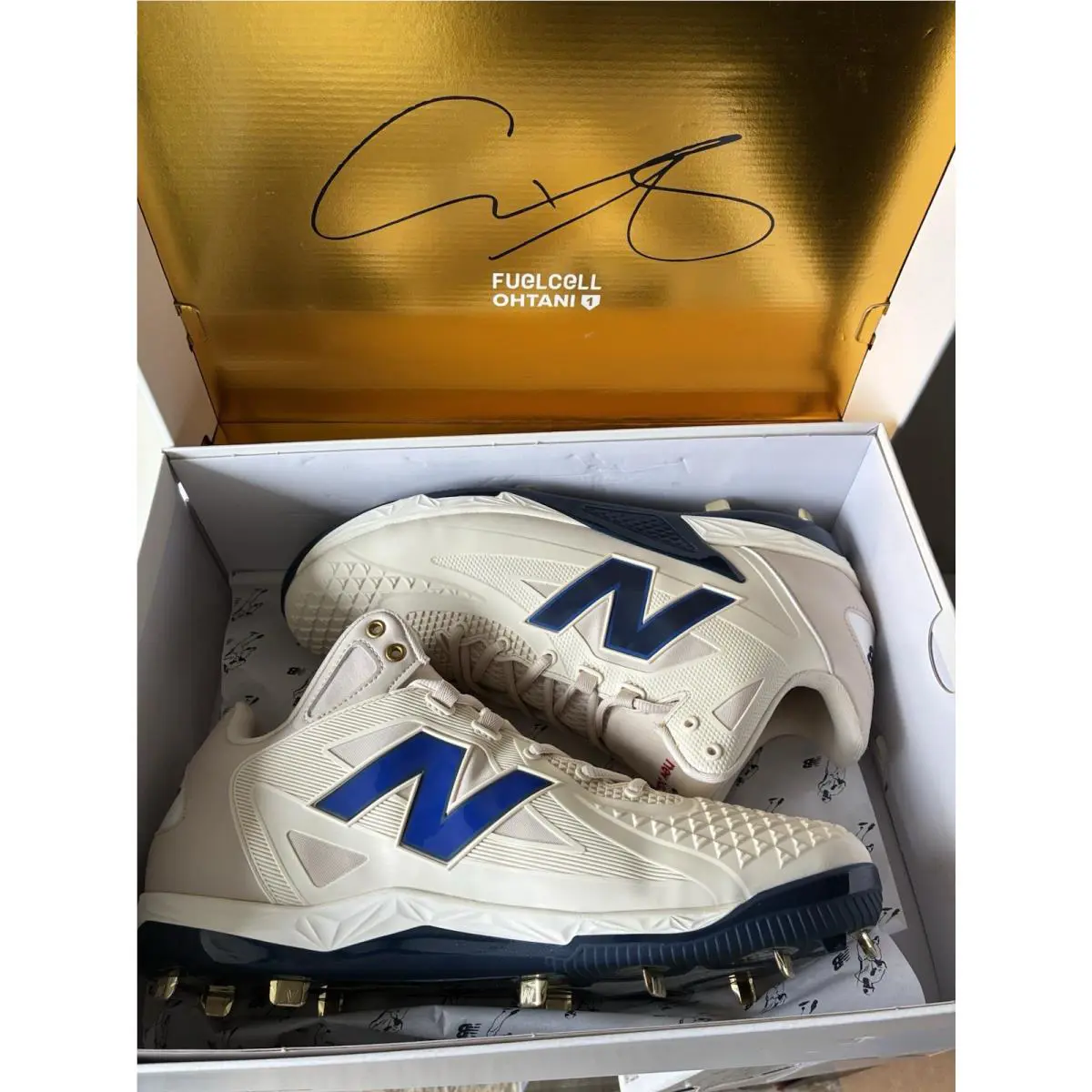 New Balance shoes - New Balance Ohtani 1 - Ohtani - MSHOAC1 - Bisque/Team Navy-Team Royal (UPC: 0198687722107) 7