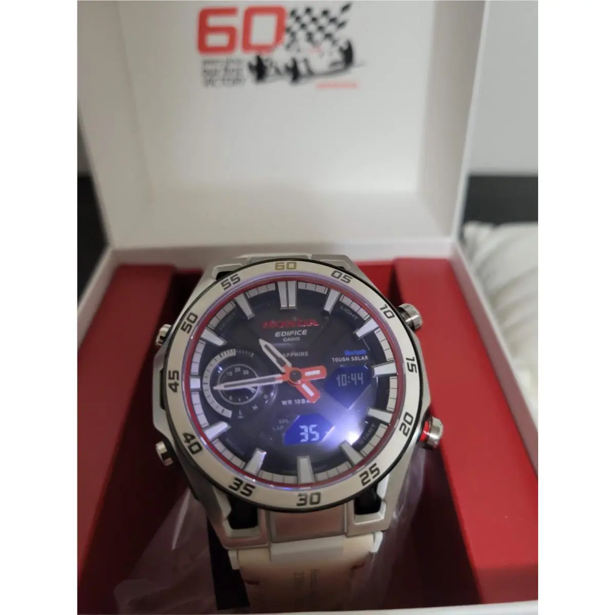 Casio Edifice x Honda F1 First Victory 60th Anniversary ECB-2300HR-1AER Watch