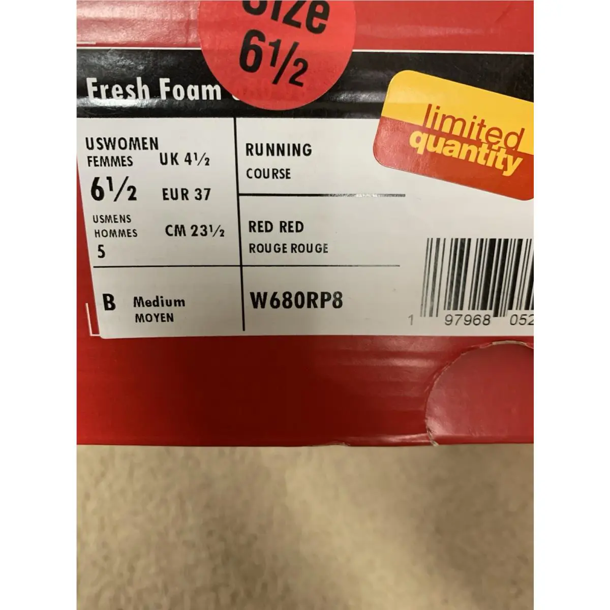New Balance shoes - New Balance Fresh Foam 680 v8 - W680RP8 - Red (UPC: 0197968052162) 5