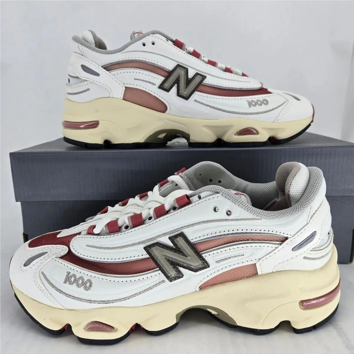 New Balance 1000 White Red M1000CB Mens 4.5 Womens 6 Retro Running Shoes