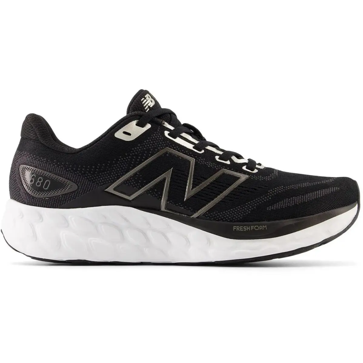 Size 6 New Balance Fresh Foam 680v8 Black Beige Medium W680LK8