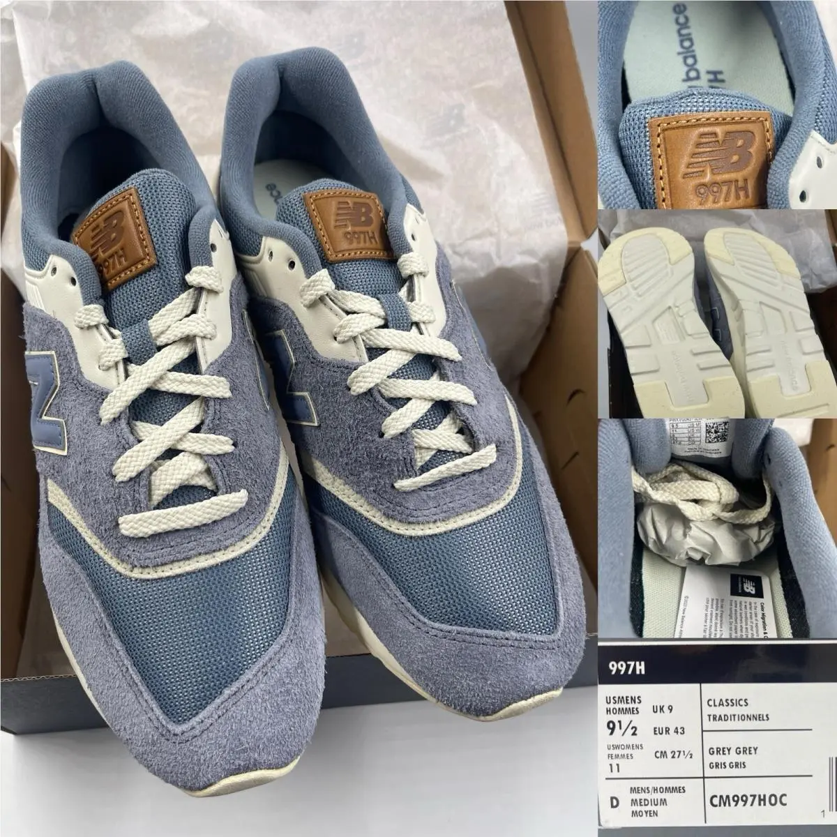 New Balance Mens CM997HOC Blue Shoes Size Men 9.5/Women 11 997H