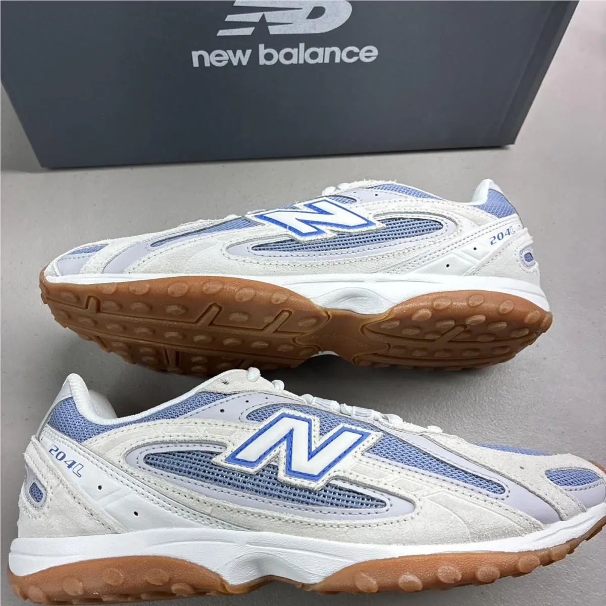New Balance 204L Gray/blue Sneakers w/ Gum Rubber Sole 6.5M/8W New