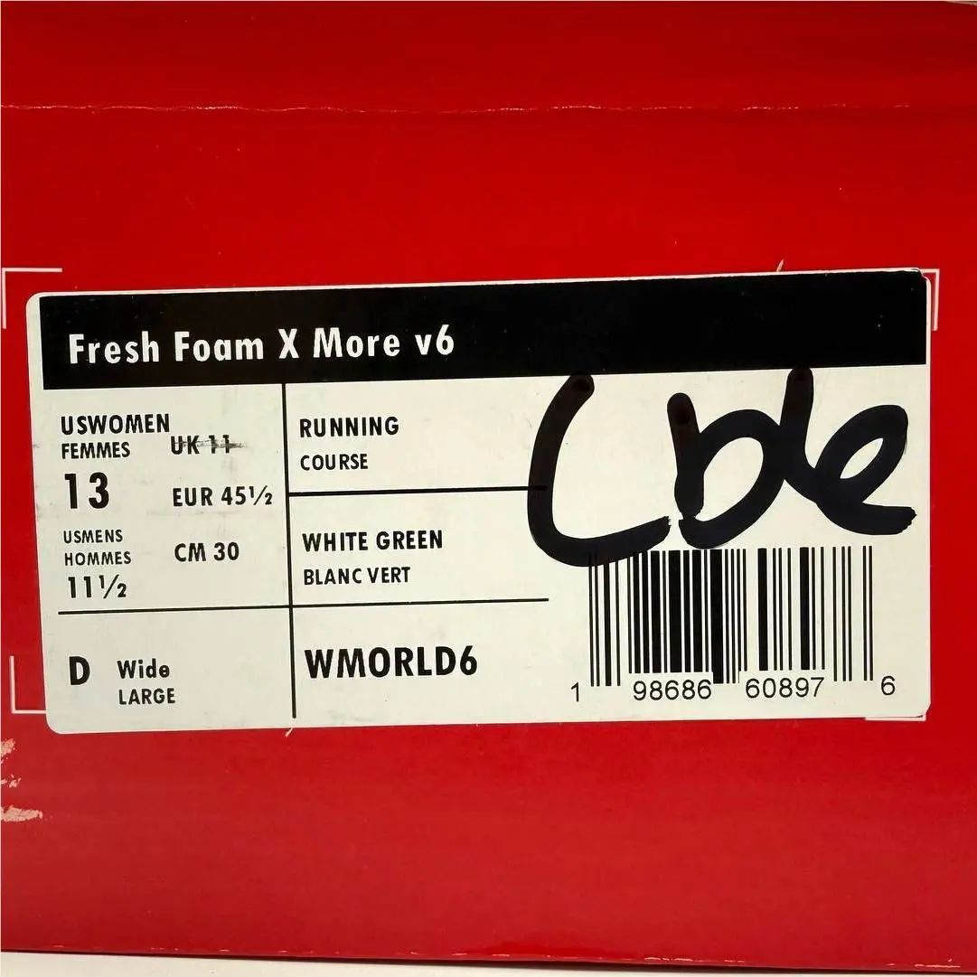 New Balance shoes - New Balance Fresh Foam X More V6 - WMORLD6 - White (UPC: 198686608976) 6