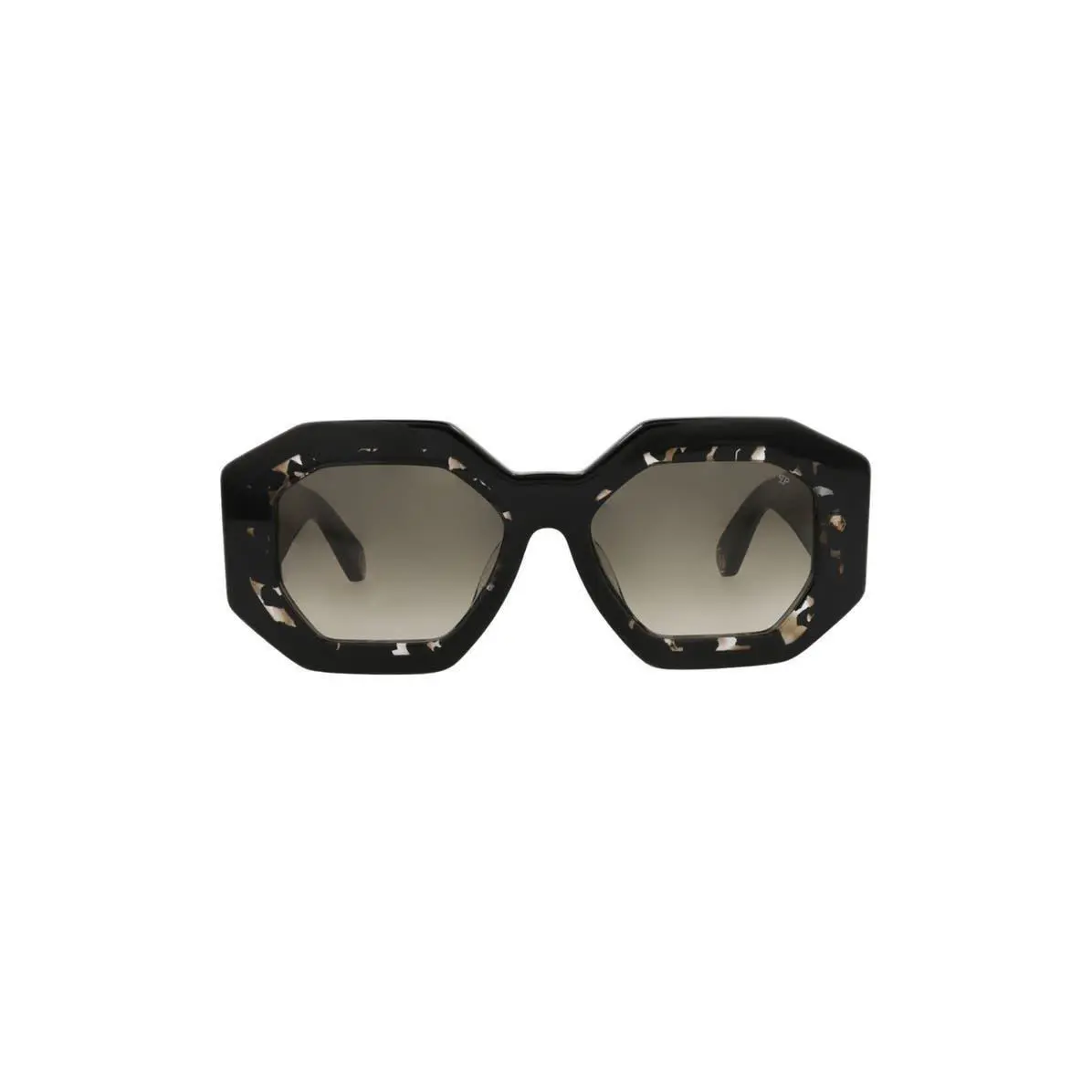 Women 55mm Geometric Sunglasses Black Black Green by Philipp Plein