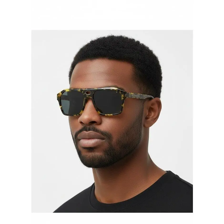 Men 57mm Aviator Sunglasses Havana Smoke by Philipp Plein