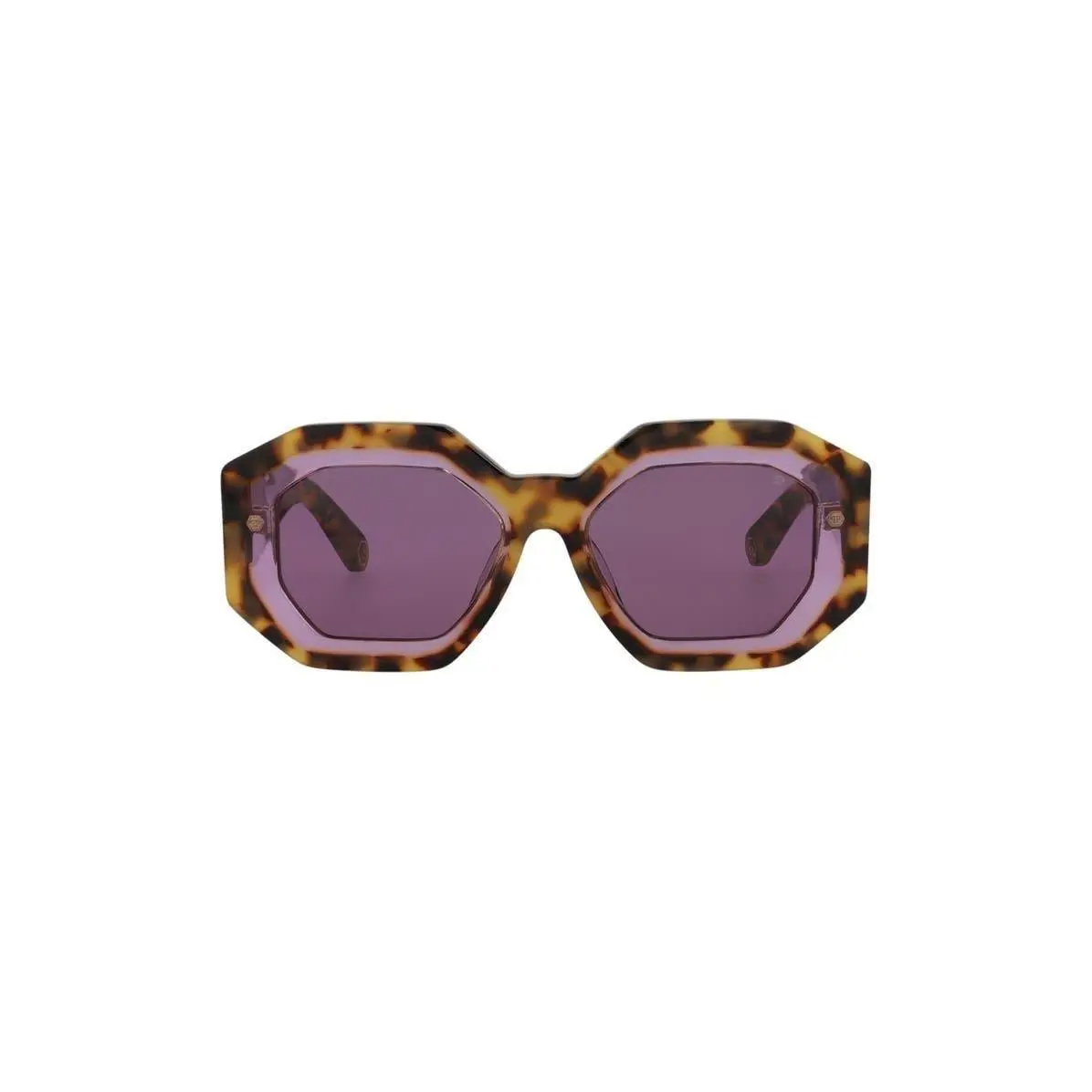 Women 53mm Geometric Sunglasses Havana Havana Violet by Philipp Plein