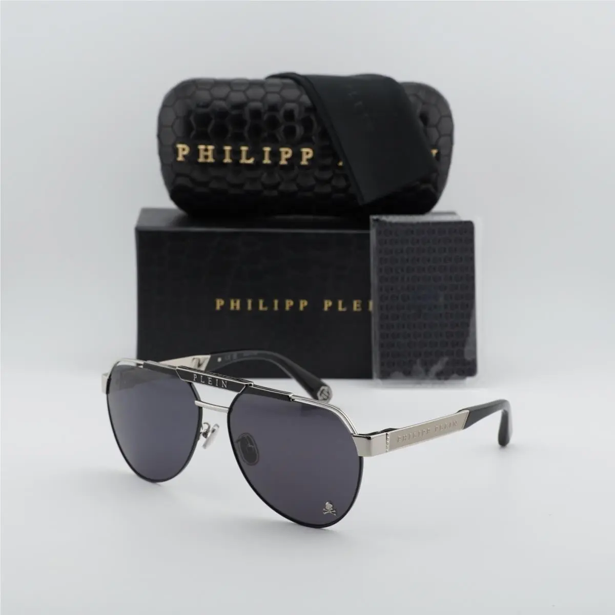 Philipp Plein SPP073M 0583 Palladium/smoke 63-16-145 Sunglasses