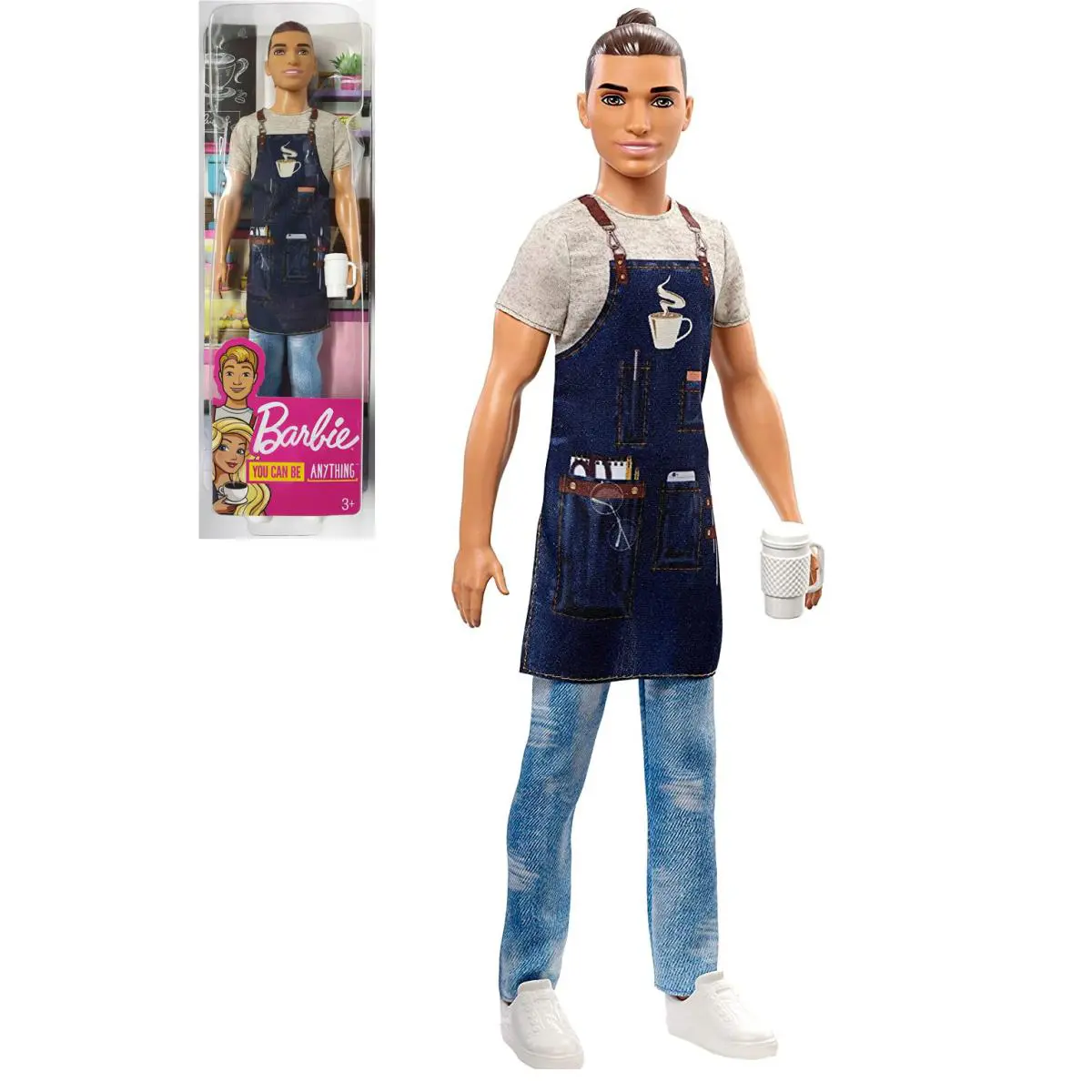 Barbie/ken Dolls Singles Various Years/various Themes - - You Pick FXP03  Ken:  2018 You Can Be Anything  (Barista)