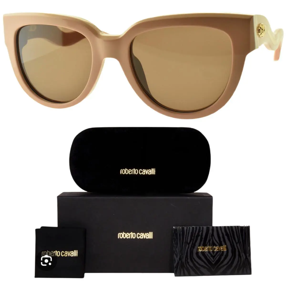 Roberto Cavalli SRC054 0816 Pink Round Full Rim Womens Sunglasses