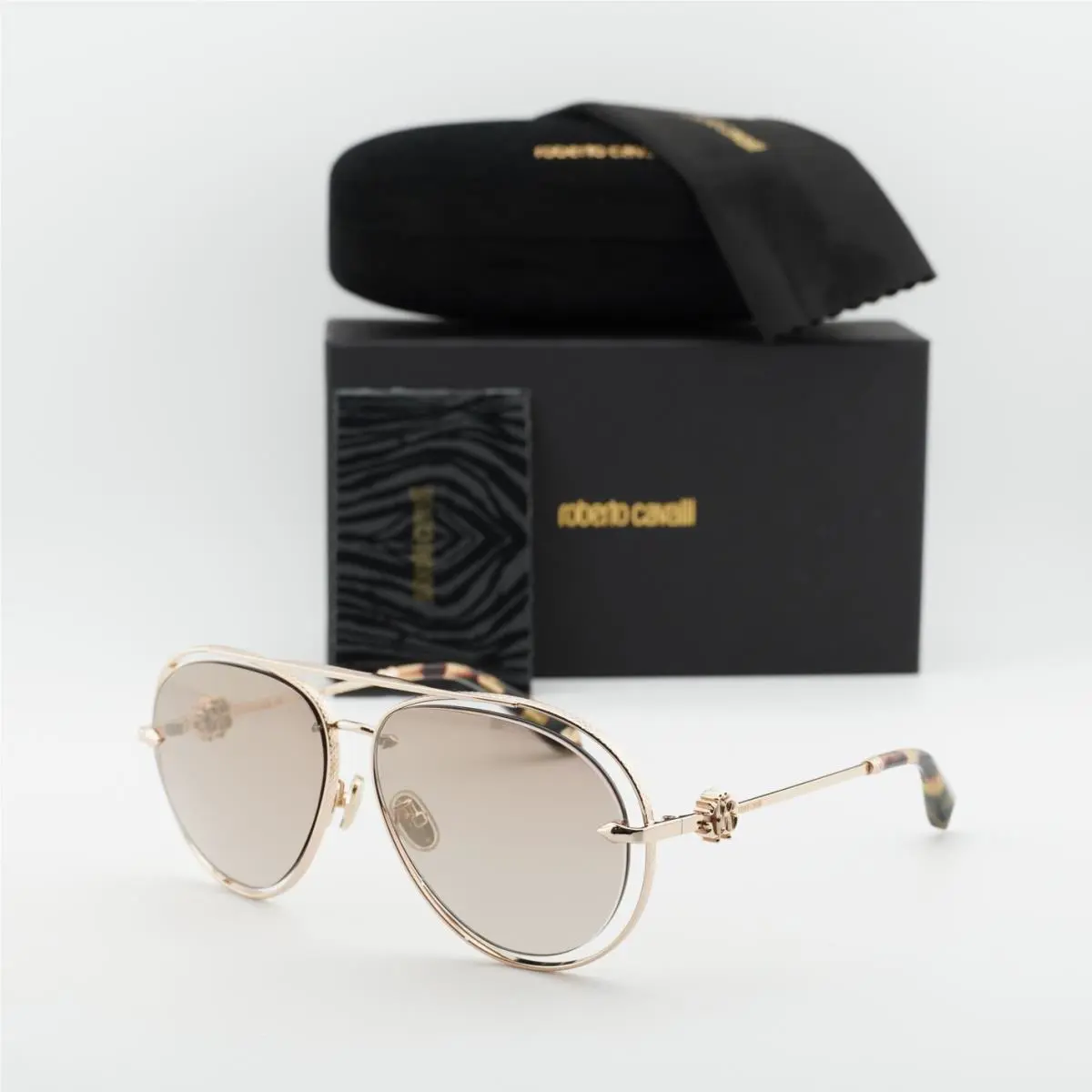 Roberto Cavalli SRC032M 300G Shiny Rose Gold/brown Gradient 61-12-140