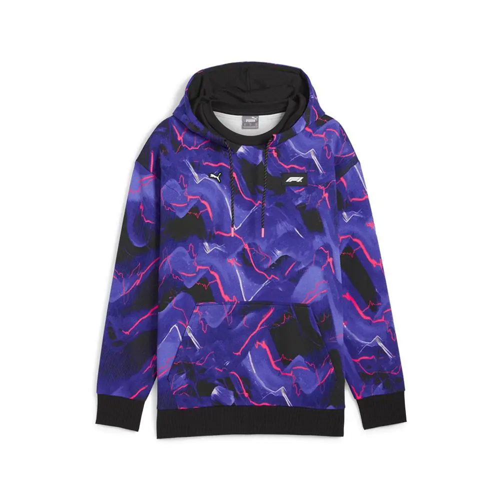 Puma Mapf1 Neon Energy Graphic Pullover Hoodie Mens Black Casual Outerwear 62574