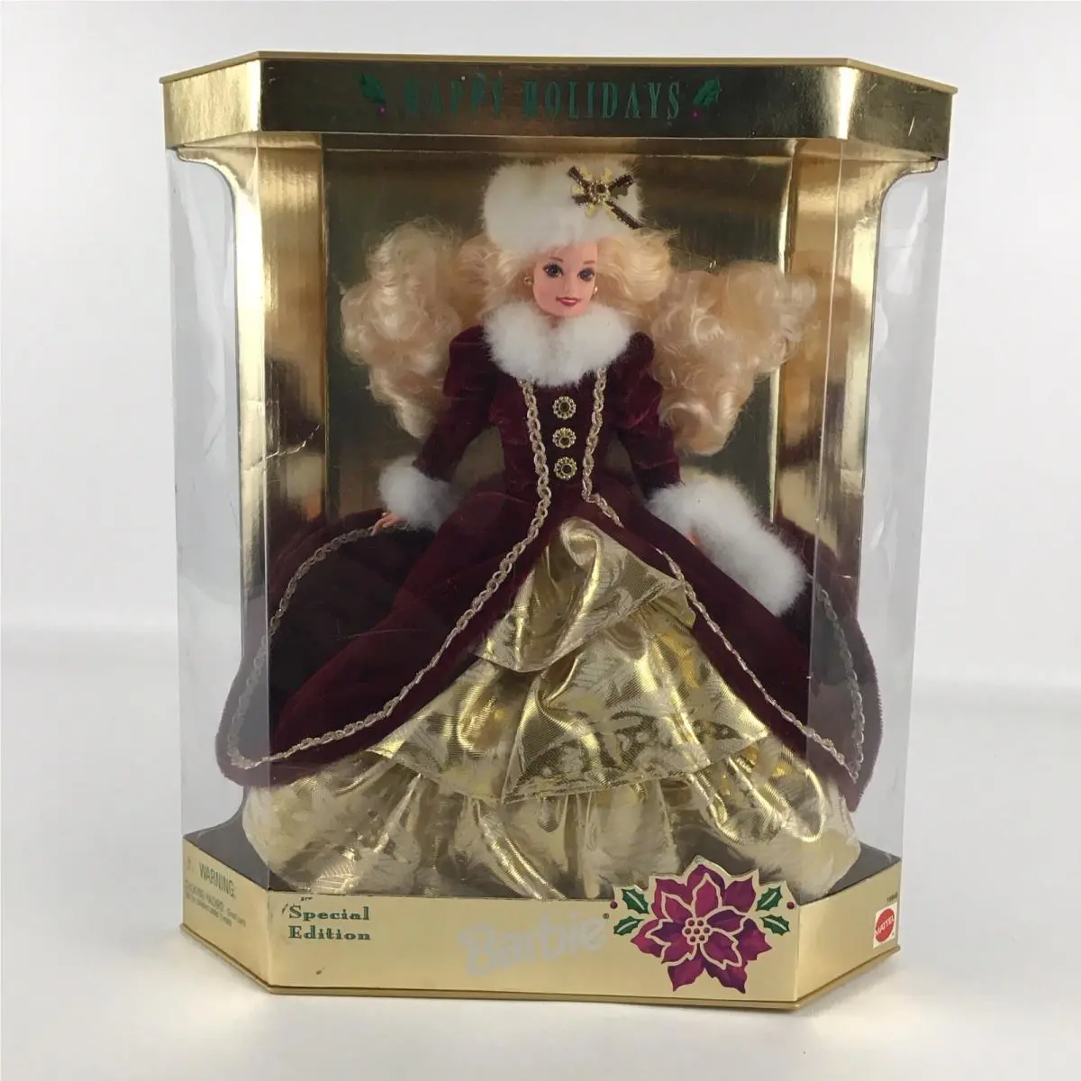 Barbie Happy Holidays Fashion Doll Special Edition Burgundy Vintage 1996 Mattel