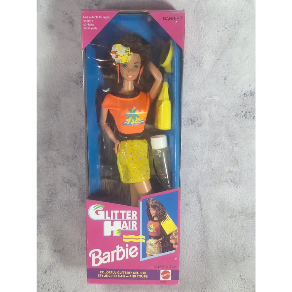 Glitter Hair Barbie Doll Mattel 1996 Nrfb Colorful Styling Accessories Vintage C