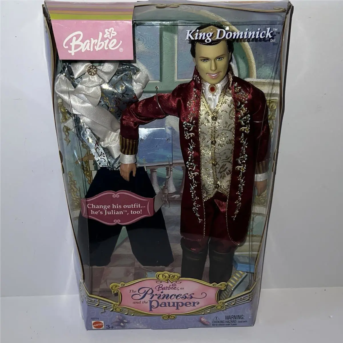 Barbie Ken As Princess and The Pauper King Dominick Doll 2004 Mattel C5774
