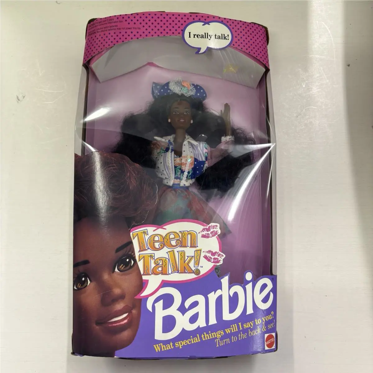 1991 Vintage Teen Talk Barbie African American Doll 1612-Mattel