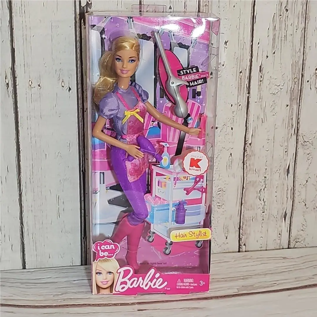 Barbie I Can be Hair Stylist Doll w/ Hairdryer Curling Iron Brush Kmart 2013