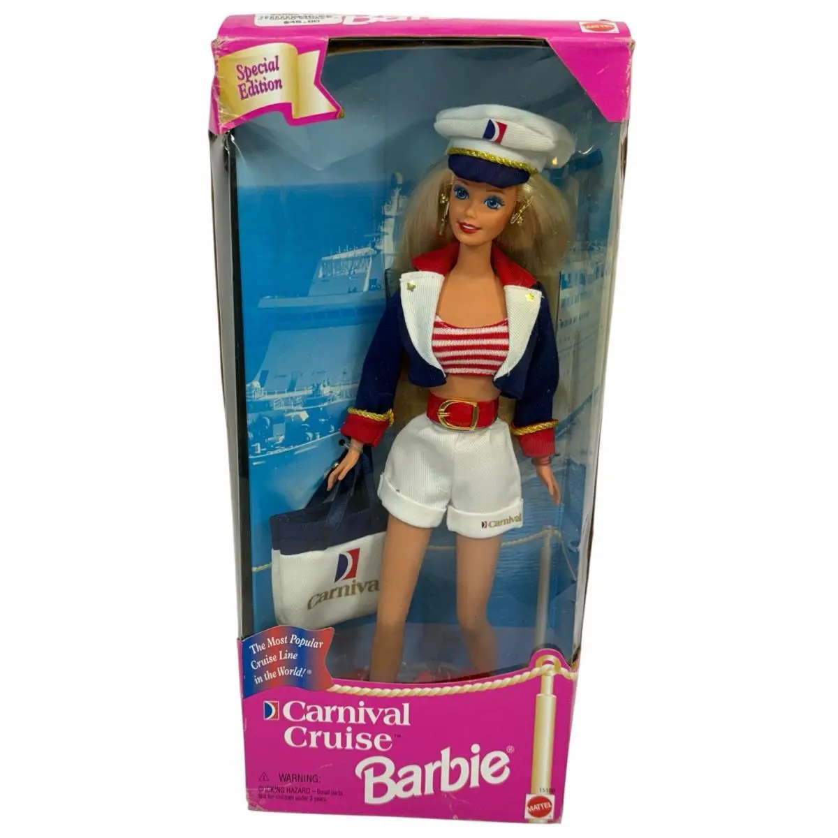 Nrfb Vintage 1997 Carnival Cruise Barbie Doll 15186 Special Edition Line Ship
