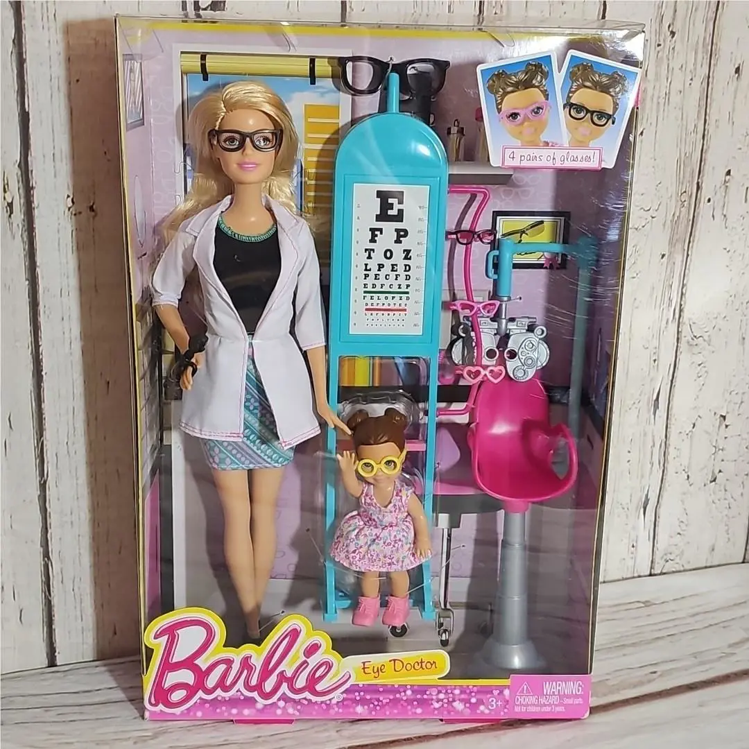 Mattel Barbie Doll 2014 Eye Doctor Optometrist with Glasses Playset