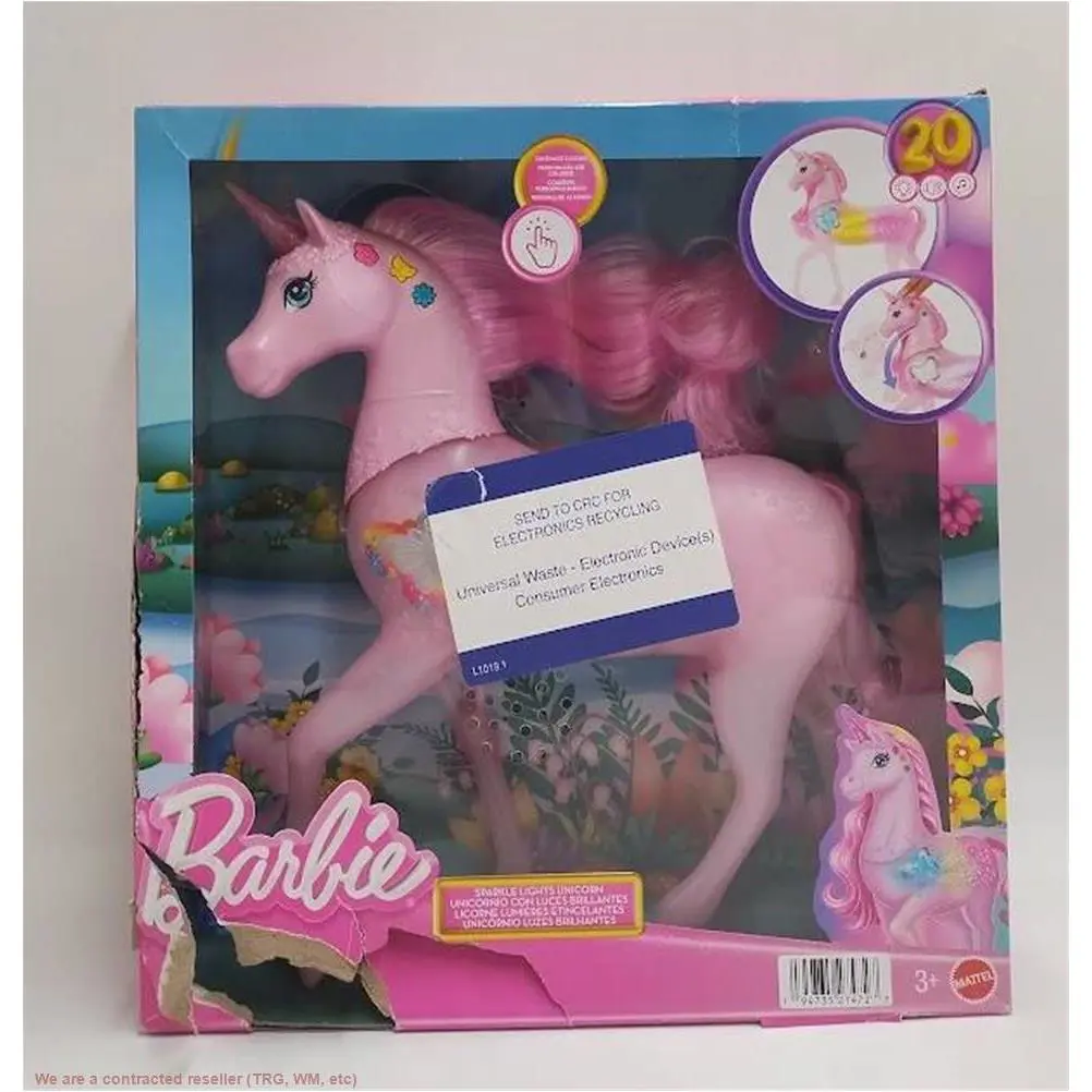 Barbie Sparkle Lights Toy Unicorn See Details