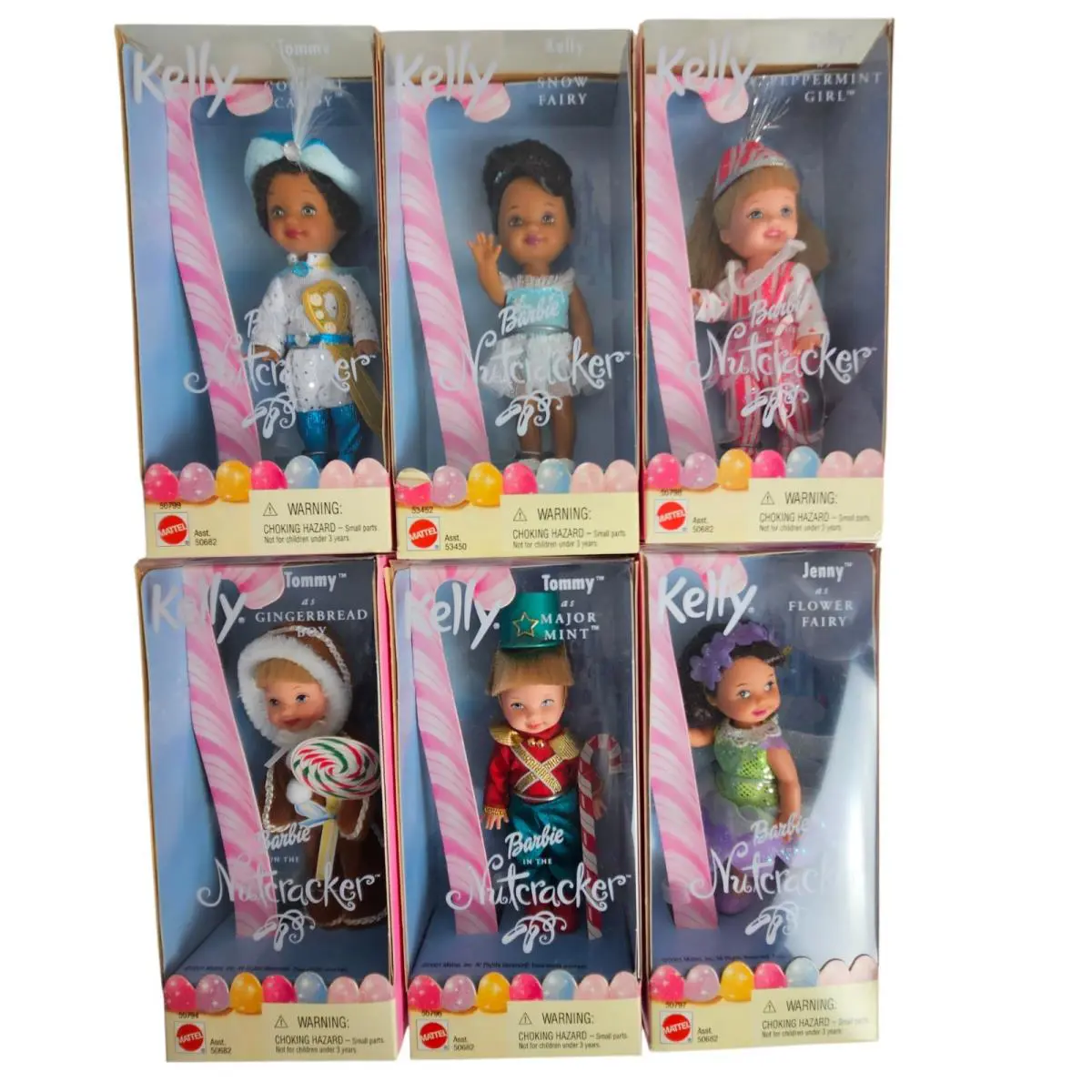 Set Of 6 Vintage Kelly Tommy Jenny Nutcracker Barbie Dolls 2001