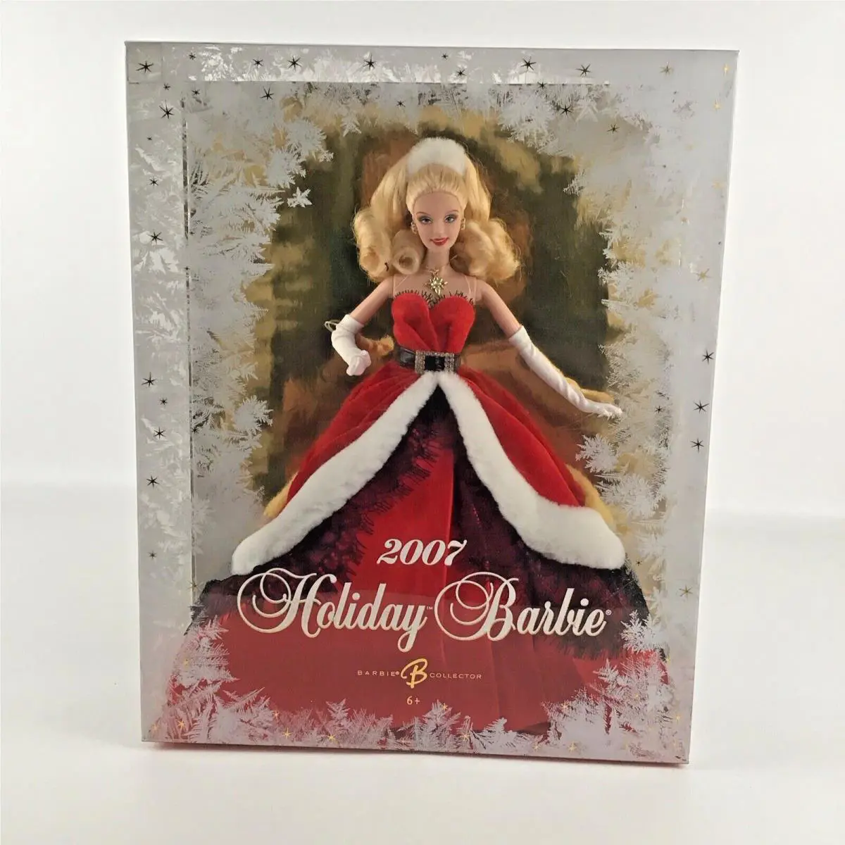 Barbie Doll Collectible Fashion Figure 2007 Holiday Barbie Santa Gown Mattel