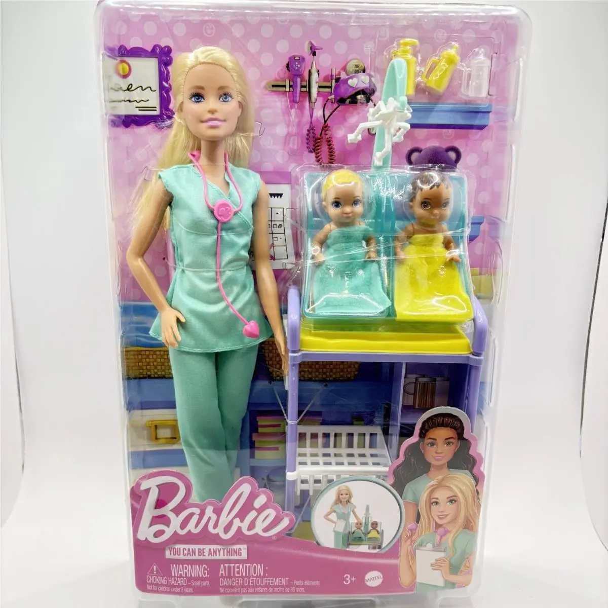 Barbie Baby Doctor Doll Playset Mattel Pediatrician –