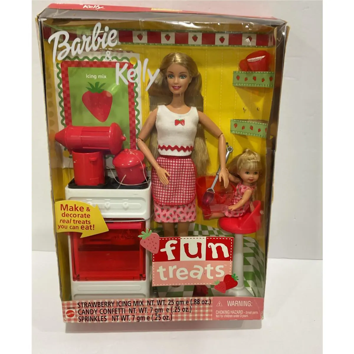 Vintage Barbie Kelly Fun Treats Dolls with Kitchen Playset