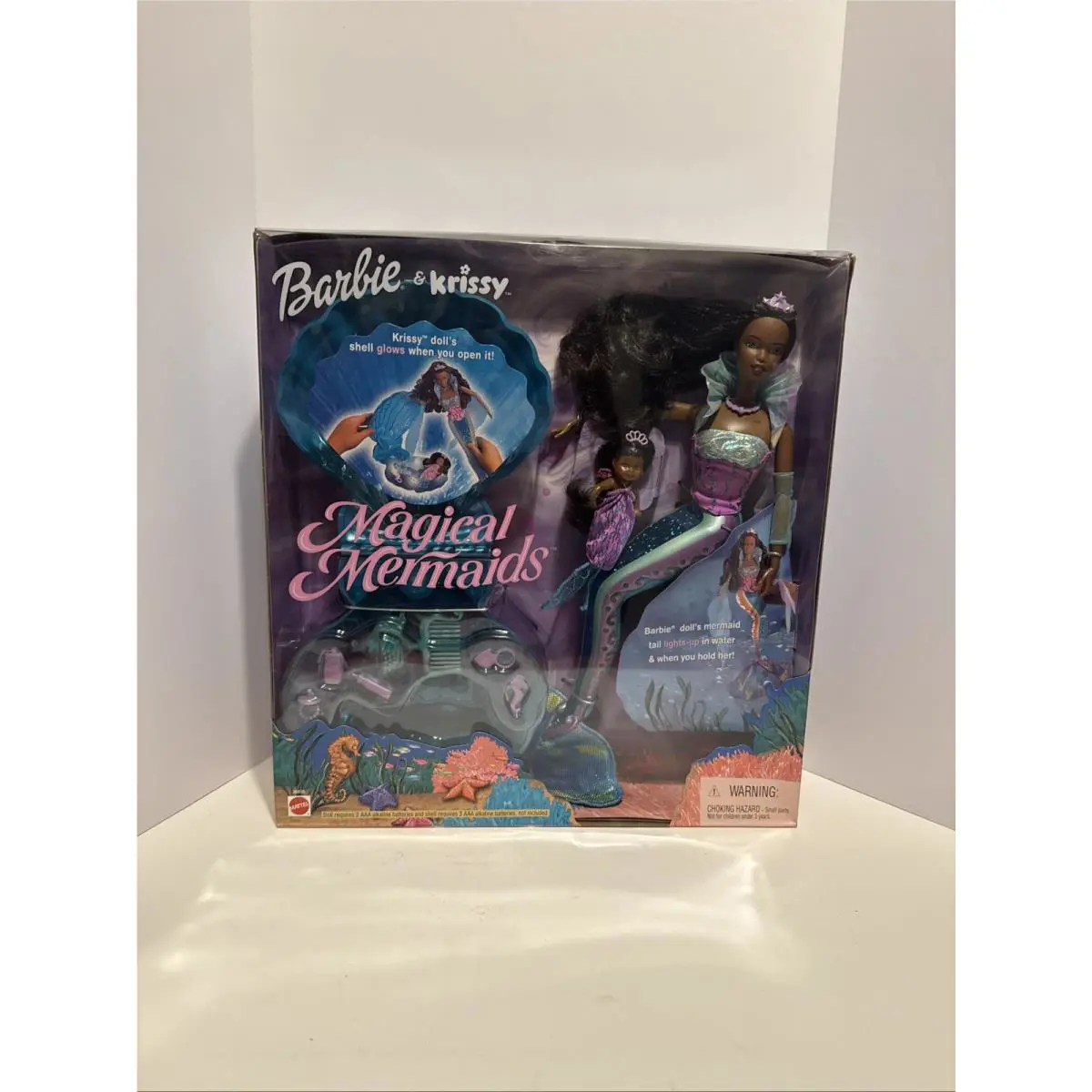 Magical Mermaid Barbie Krissy Doll Set 2000 Blonde Shell Glows