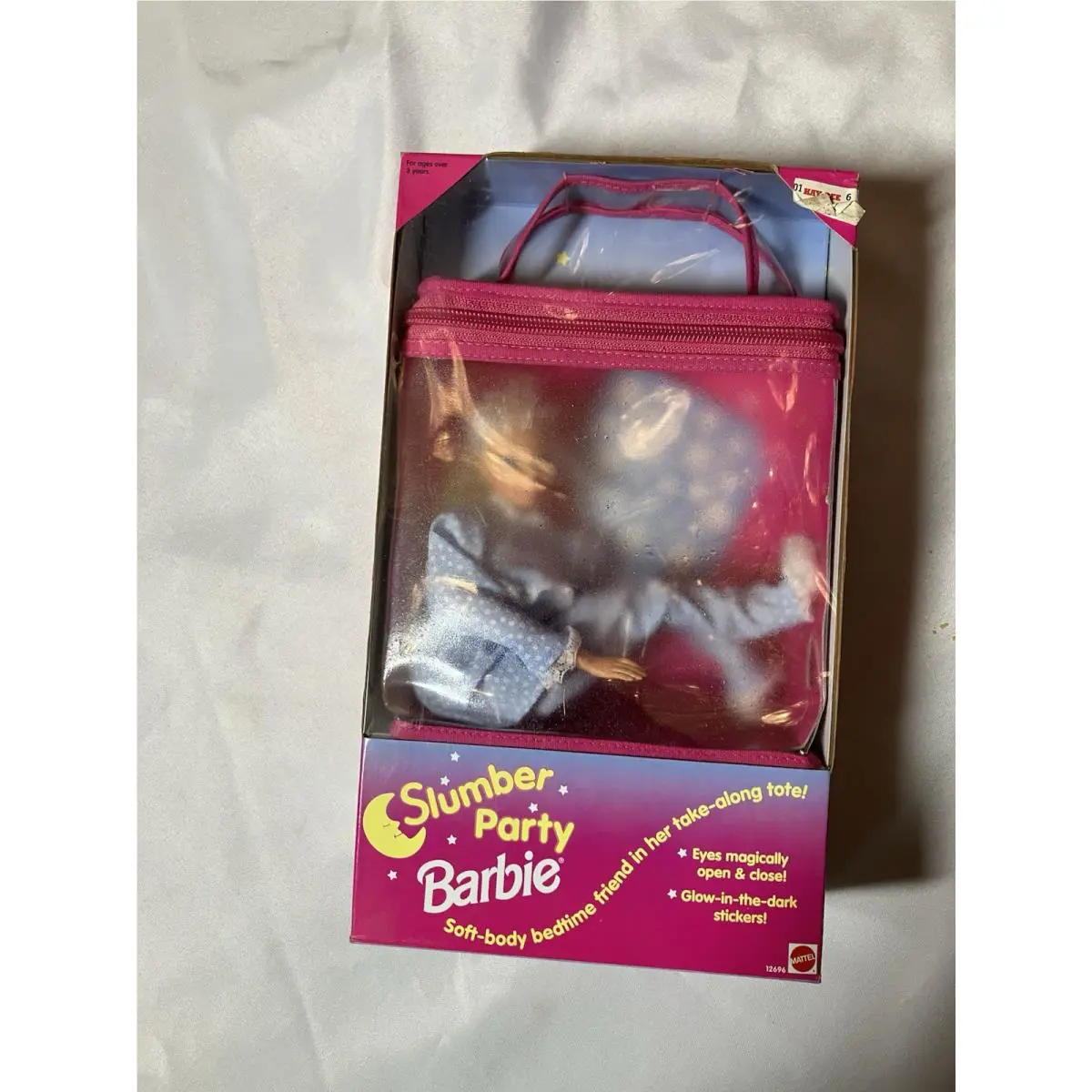 Vintage 1994 Mattel Slumber Party Barbie W/take-along Tote 12696 Nos