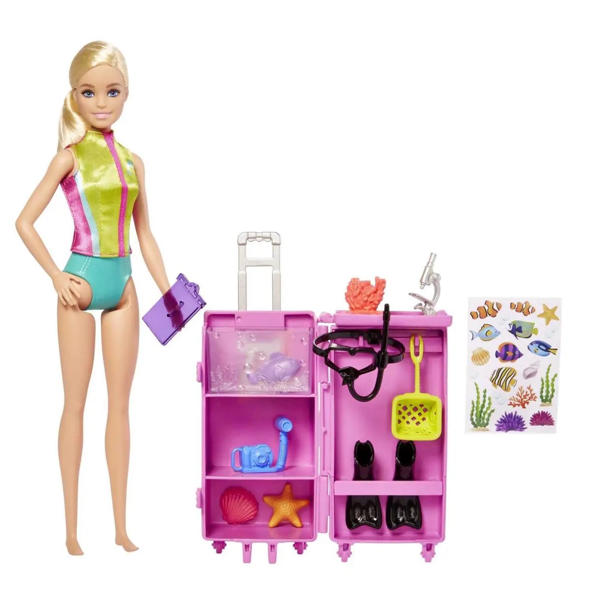 Barbie Marine Biologist Playset with Mobile Lab and Snorkel Gear For Kids - Multicolor
