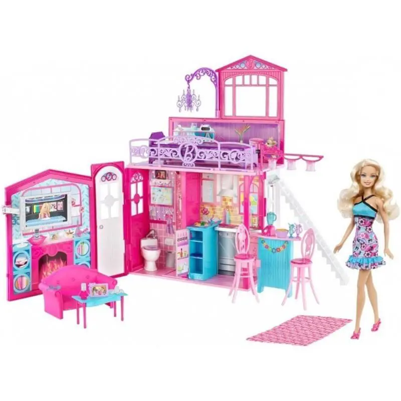 Barbie Glam Vacation House W/doll Set 2011 v7546