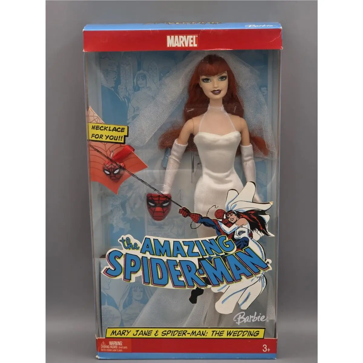 Marvel Barbie 2005 The Amazing Spider-man Wedding Mary Jane Barbie - Doll Hair: Red, Doll Eye: Green