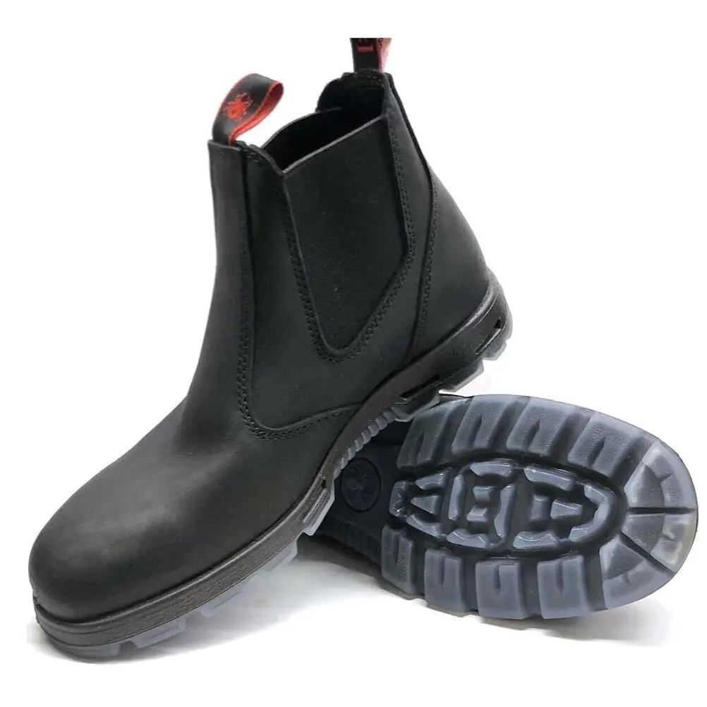 Easy Escape Oil Kip Ubbk Elastic Sided Soft Toe Leather Work Boots Black by Redback