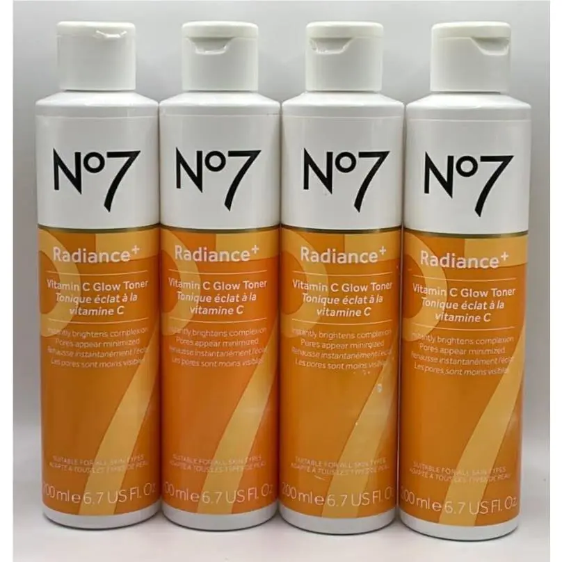 4PK No7 Radiance+ Vitamin C Glow Toner 6.7 FL OZ Each For All Skin Types
