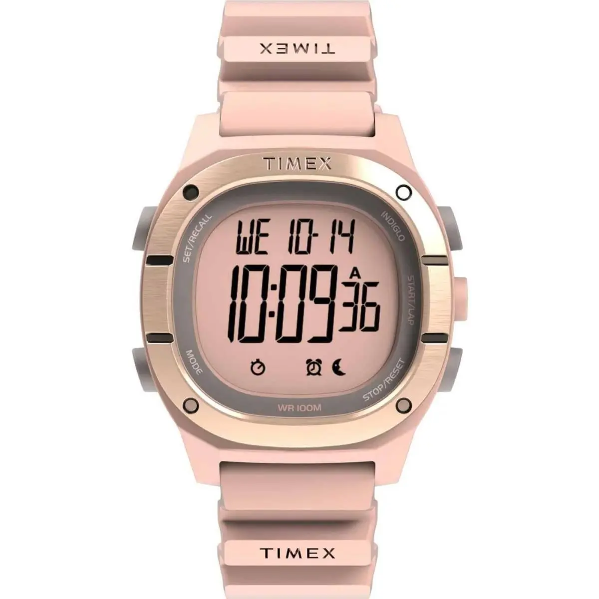 Timex Unisex Digital Watch Command Quartz Pink Dial Silicone Strap TW5M35700VQ