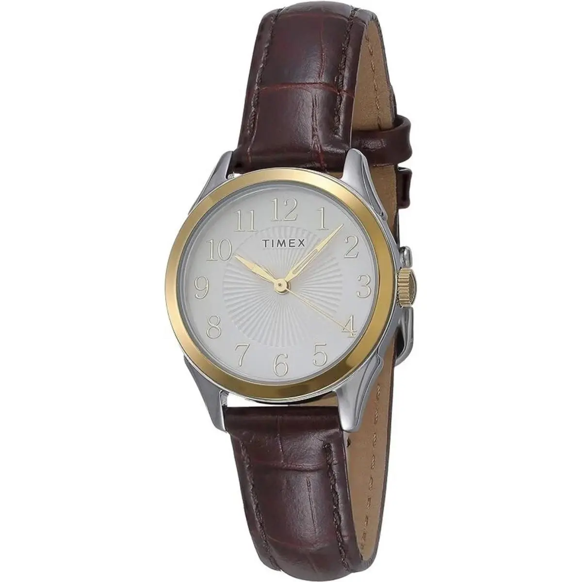 Timex Women`s Watch Briarwood Quartz White Dial Brown Leather Strap TW2U681009J